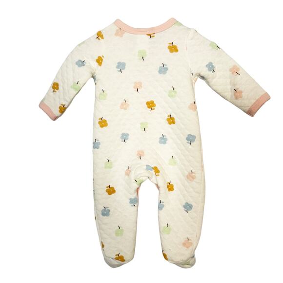Little Beginnings Quilted Floral Footed Sleeper - Size 3-6 Months - Picture 2 of 7